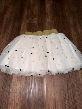 Pippa and Julie polka dot tutu gold waistband skirt size 2T